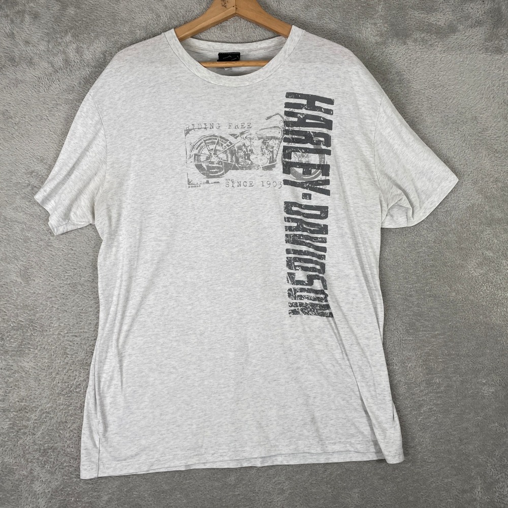 Harley Davidson T-Shirt Mens XL Gray Cape Cod Graphic Biker Y2K Surf